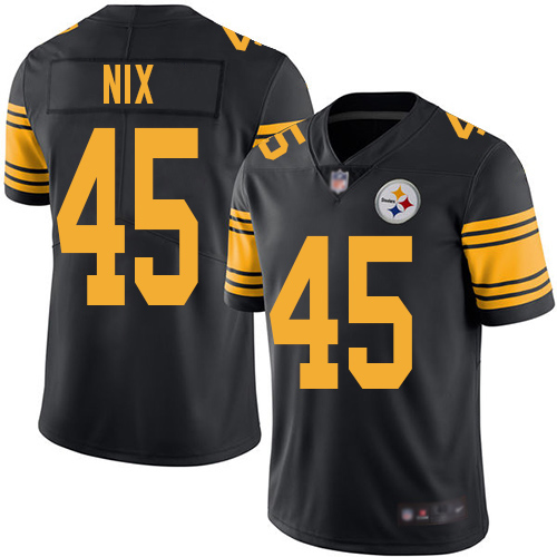 Men Pittsburgh Steelers Football #45 Limited Black Roosevelt Nix Rush Vapor Untouchable Nike NFL Jersey
